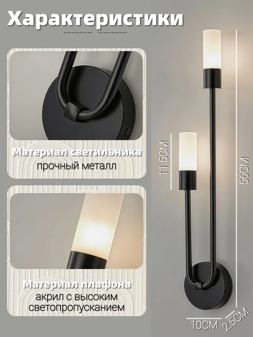 Бра настенный светодиодный в спальню 1 шт, 1 шт, фото 2