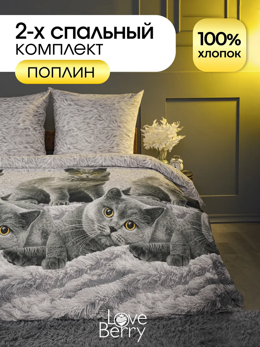 Постельное белье 2 спальное хлопок Поплин