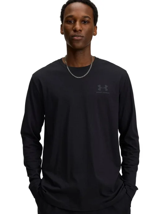 Under Armour Лонгслив Sportstyle Left Chest LS Tee, черный