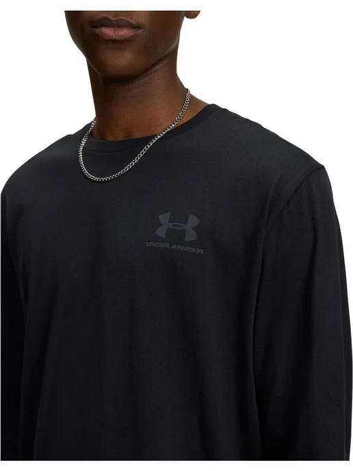 Under Armour Лонгслив Sportstyle Left Chest LS Tee, черный, фото 4
