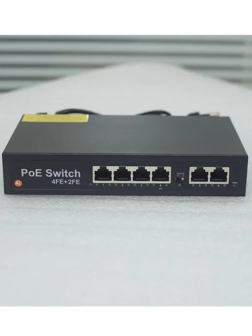 YouSaleHub PoE коммутатор 4 порта PoE + 2 Uplink 100 Мбит с 802.3af at, вариант, фото 7
