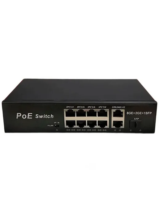 YouSaleHub PoE Коммутатор 8 портовый (8 PoE+2 Uplink 1Gigabit+1SFP), вариант, фото 7