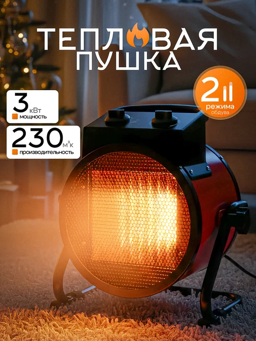 Пушка тепловая электрическая, красный
