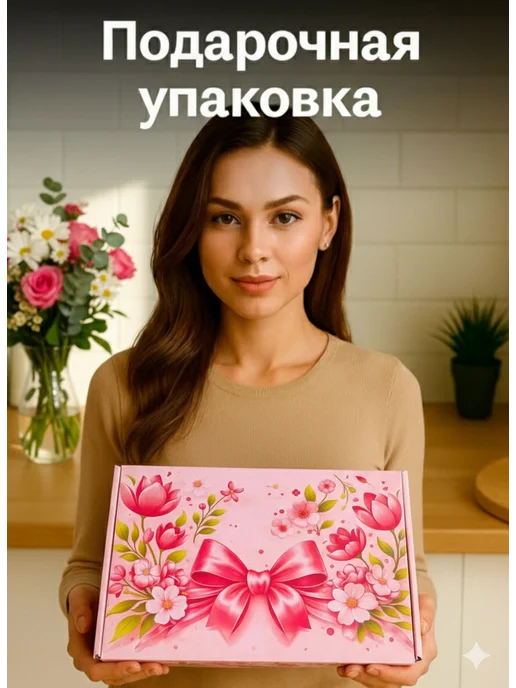 САЛФЕЯ Подарочный набор кухонных полотенец 8 марта, голубой, фото 2