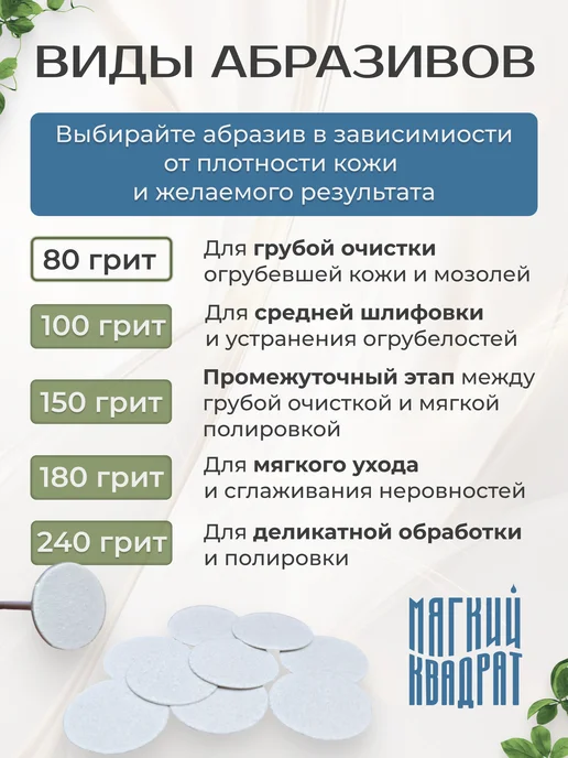 Мягкий Квадрат Сменные файлы для педикюра на вспененной основе L 80грит, 50 шт, фото 5