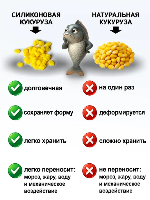 VKcompany Кукуруза для рыбалки искусственная ароматизированная, желтый, фото 8