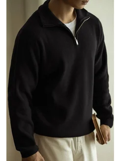 свитшот мужской джемпер на молнии в стиле old money