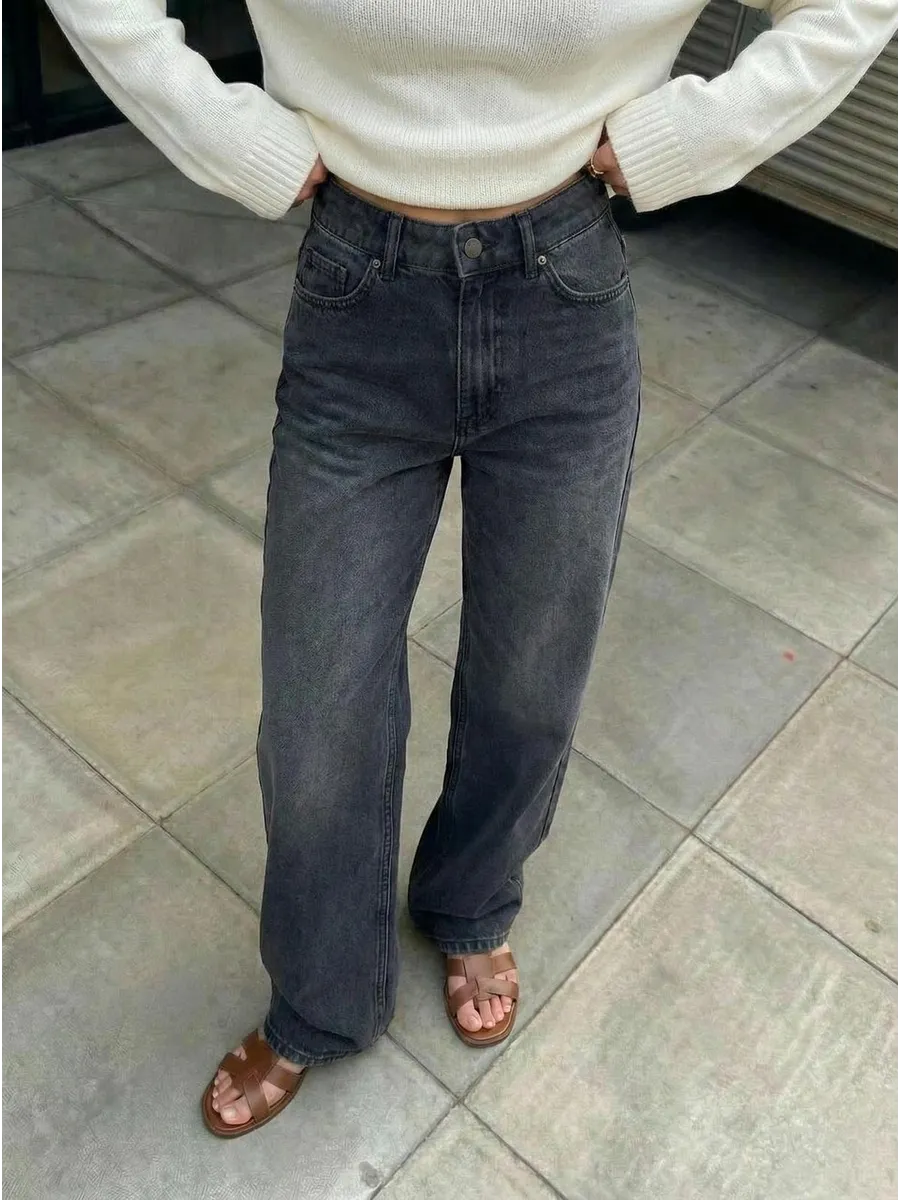 Прямые джинсы трубы 100% хлопок