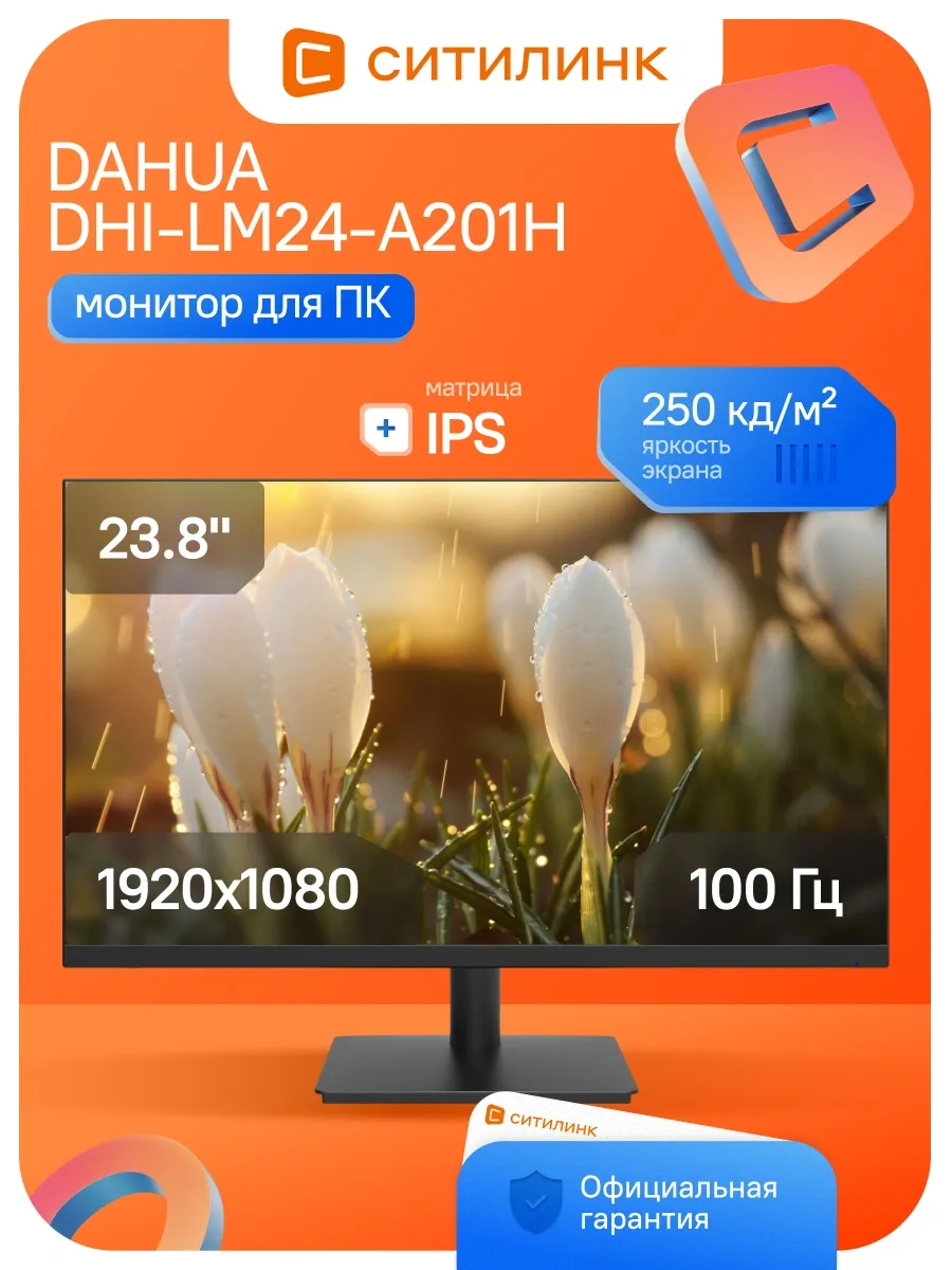 Dahua Монитор 23.8 Дюймов для офиса FHD 100Гц DHI-LM24-A201H