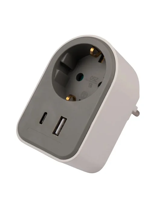 Jazzway Разветвитель-адаптер с 2 USB разъемами (A+C), белый, фото 2