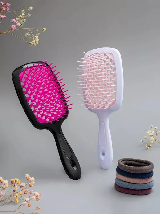 Расческа для волос Superbrush продувная массажная цвет бело-…, белый, фото 3