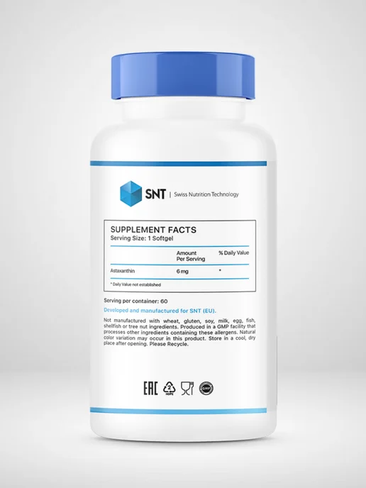 SNT Антиоксидант астаксантин 6 mg, 60 капсул,Astaxanthin, вариант, фото 5
