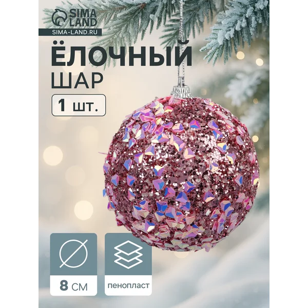 Ёлочные игрушки шар 1шт