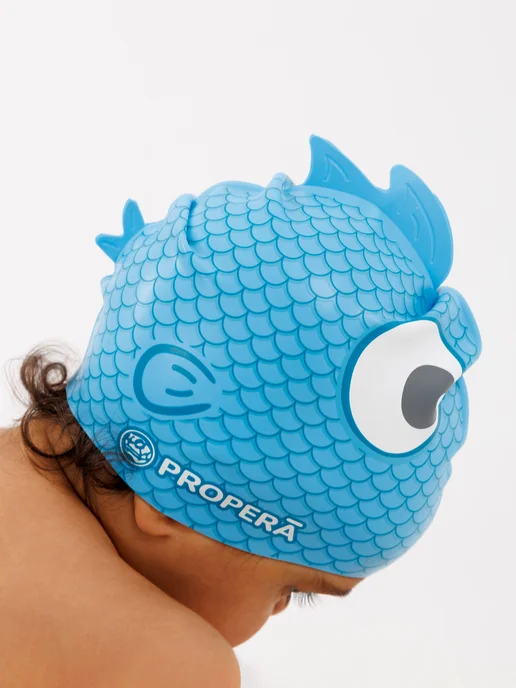 PROPERĀ Шапочка FLEXIFIT SILK EFFECT PRINT MINI FRIENDS AQUA FISH, голубой, фото 4