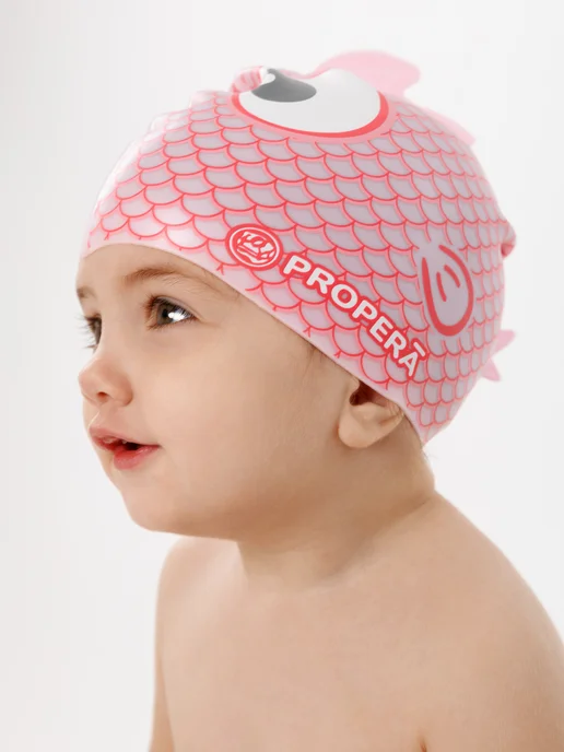 PROPERĀ Шапочка FLEXIFIT SILK EFFECT PRINT MINI FRIENDS AQUA FISH, розовый, фото 4
