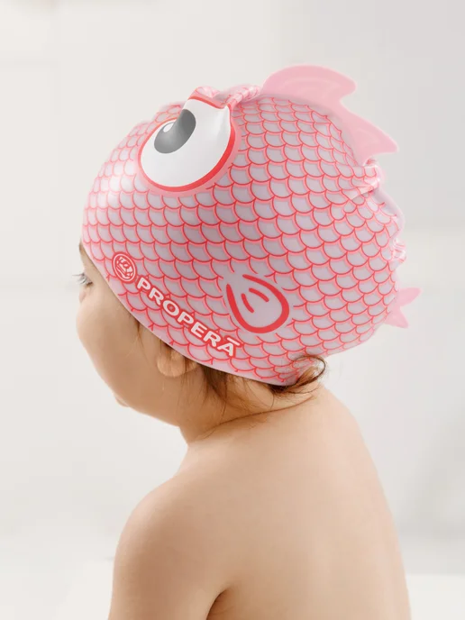 PROPERĀ Шапочка FLEXIFIT SILK EFFECT PRINT MINI FRIENDS AQUA FISH, розовый, фото 5