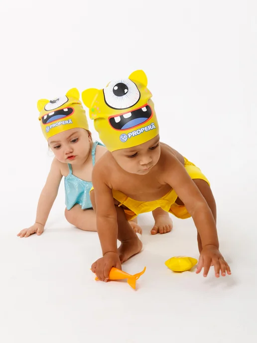 PROPERĀ Шапочка FLEXIFIT SILK EFFECT PRINT MINI FRIENDS EYEQ, желтый, фото 7