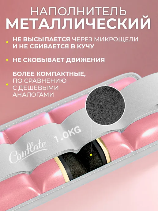Conflate Утяжелители для ног и рук спортивные фитнес 2 шт по 1 кг, 2 шт, 1 кг, фото 2