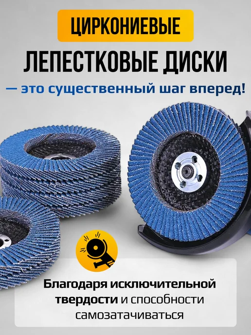 Сила в руках Круги шлифовальные лепестковые 125мм и угловой диск, синий, фото 3