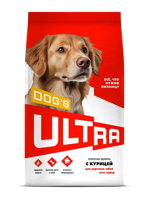 Сухой корм ULTRA Взроcлых для собак, курица, 3 кг, фото 2