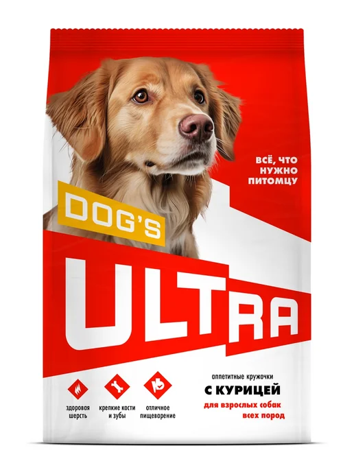 Сухой корм ULTRA Взроcлых для собак, курица, 0,6 кг, фото 2