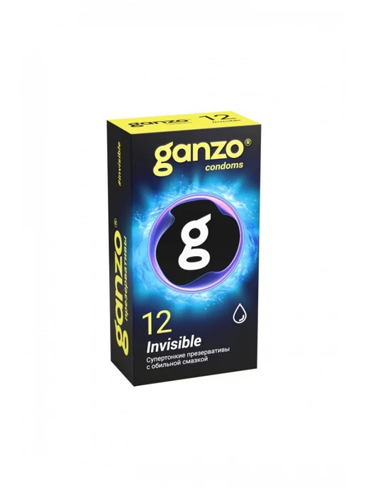 GANZO (Англия) Ультратонкие презервативы Ganzo Invisible со смазкой 12 шт, 12 шт