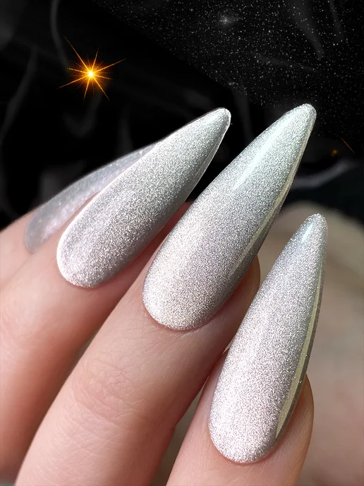 Monique gel-polish Гель лак для ногтей кошачий глаз с блестками светоотражающий, вариант, фото 8