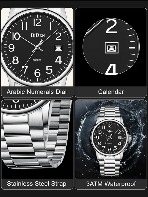 BIDEN WATCH часы цифровые наручные классические, черный, фото 4