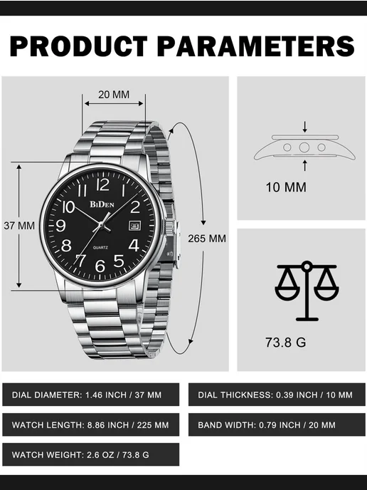 BIDEN WATCH часы цифровые наручные классические, черный, фото 5