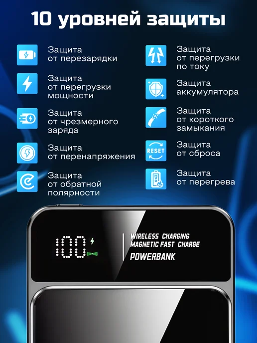 Electronic Empire Повербанк с беспроводной зарядкой 10000мА*ч, черный, фото 3