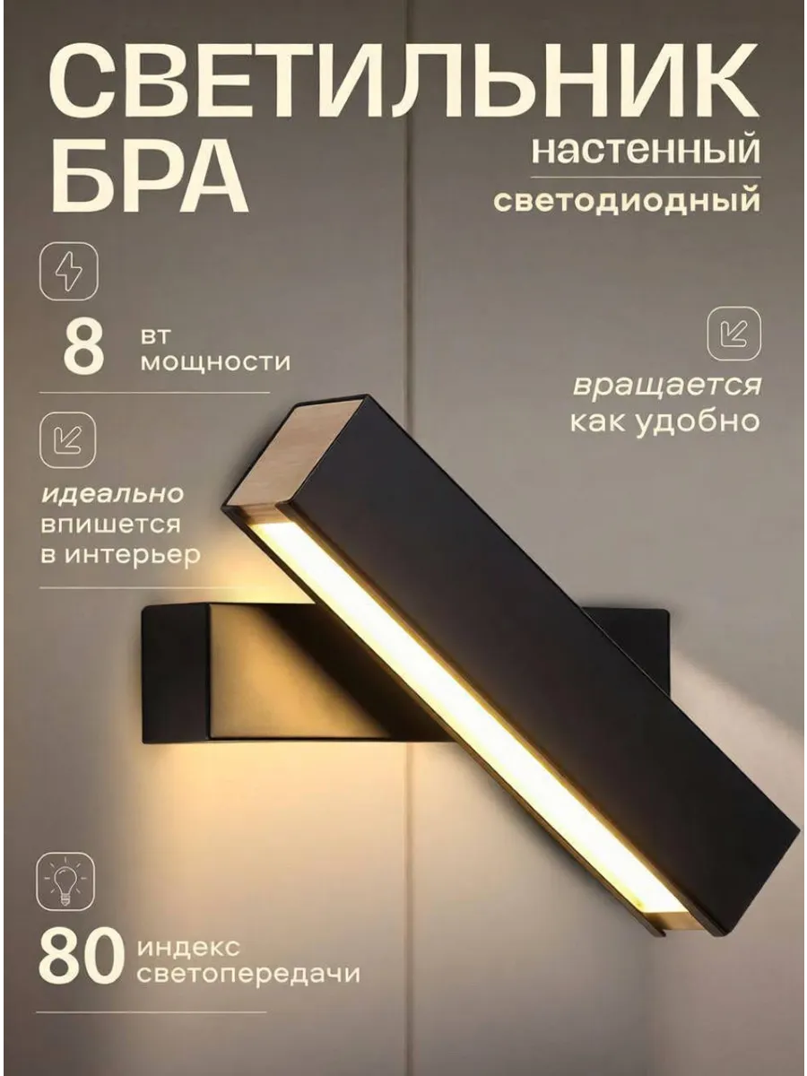 Настенный светильник бра LED для дома и интерьера