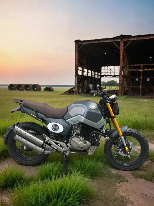 ТЕХНОМОТОРФ Мотоцикл Street Scrambler с ПТС (серый), серый, фото 2