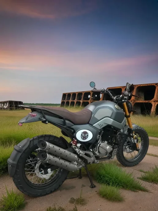 ТЕХНОМОТОРФ Мотоцикл Street Scrambler с ПТС (серый), серый, фото 3