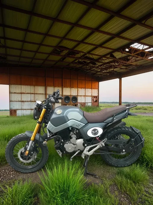 ТЕХНОМОТОРФ Мотоцикл Street Scrambler с ПТС (серый), серый, фото 4