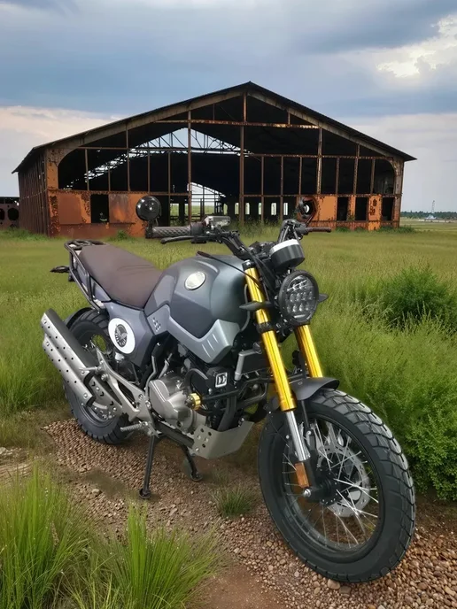 ТЕХНОМОТОРФ Мотоцикл Street Scrambler с ПТС (серый), серый, фото 5