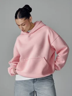 Худи кроп оверсайз с начесом