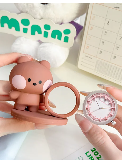PANMILA Часы детские настольные LINE FRIENDS minini Медвежонок, коричневый, фото 6