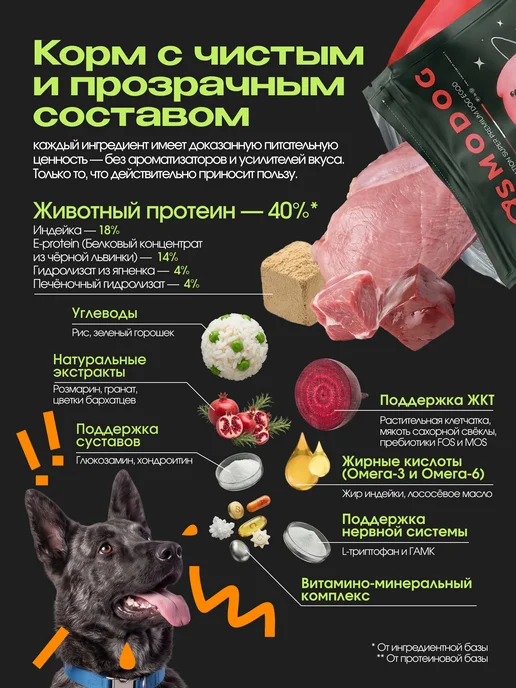 Сухой корм cosmodog Космодог для собак, пожилые, ягненок, 5 кг, фото 5