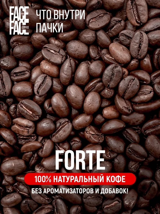 FACE TO FACE Кофе в зернах 1 кг 100% Робуста Forte Свежая обжарка, 1 кг, фото 2