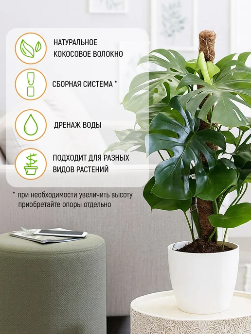 Garden Show Опора для растений наборная с коковитой 80 см, коричневый, фото 5