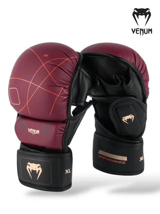 Перчатки Крабы для ММА для единоборств Шингарды Venum, красный