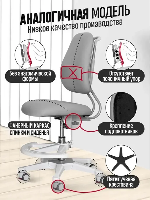 Anatomica Растущий стул для школьника детский ортопедический Ragenta, голубой, фото 3