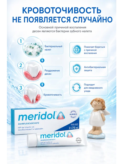 Meridol Зубная паста от кровоточивости десен 2шт х 75 мл, 2 шт, фото 2