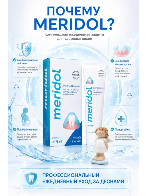 Meridol Зубная паста от кровоточивости десен 2шт х 75 мл, 2 шт, фото 4