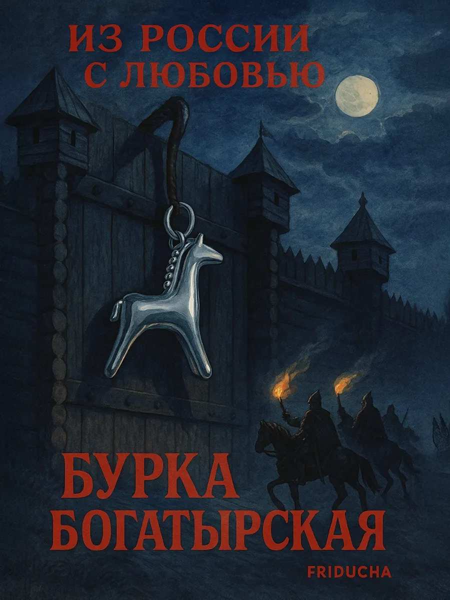 Подвеска «Бурка Богатырская», лошадка, родий