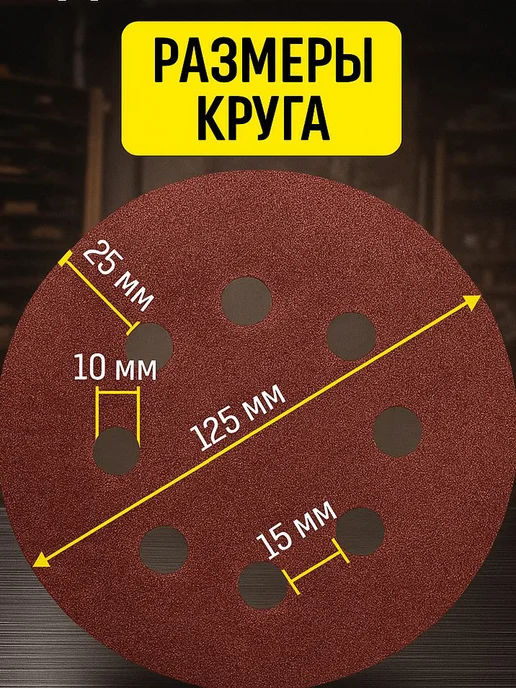 Сила в руках Круги шлифовальные на липучке 125мм набор 100 шт, 100 шт, фото 4