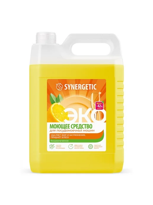 AO Средство для посудомоечных машин Synergetic, гель, 1 л, 1 л, фото 5