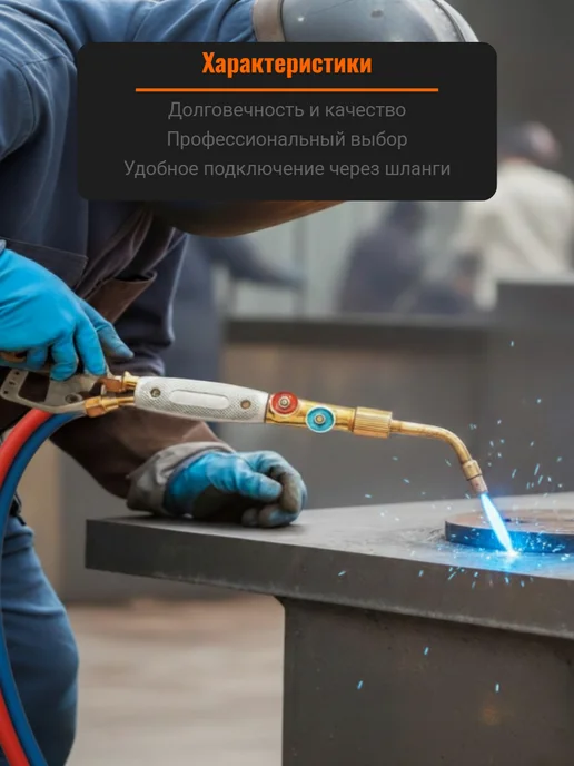 Горелка газовая H02-6 GLOOR пропан-кислород, серый, фото 5