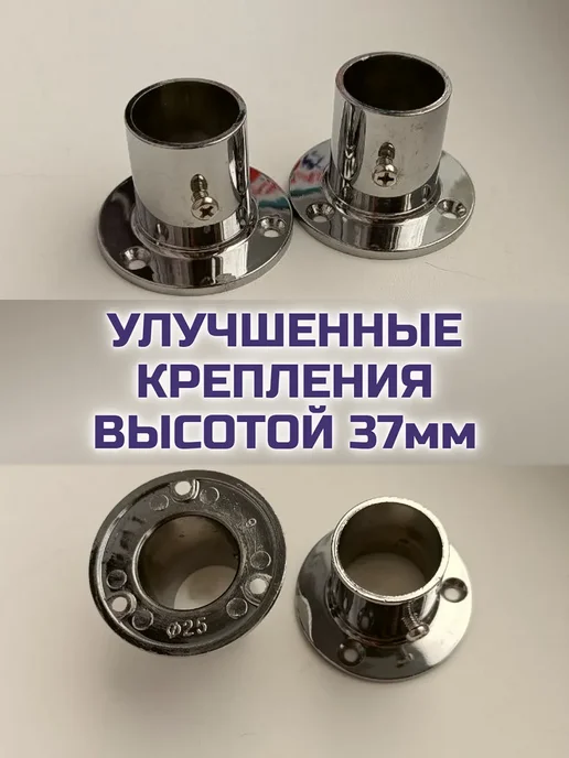 Штанга в шкаф 144 - 147 см настенная и в гардеробную, серый, фото 5