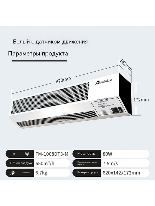 Вентиляционная завеса с датчиком движения человека, вариант